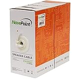 NavePoint 250ft in Wall Audio Speaker Cable Wire CL2 16/2 AWG Gauge 2 Conductor Bulk White