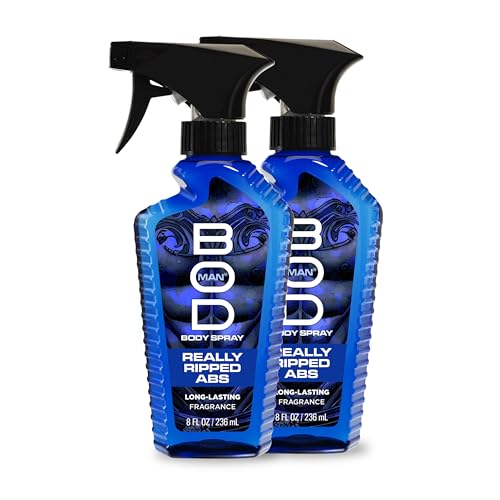 BOD man Fragrance Body Spray, Really Ripped Abs, 8 fl oz (Pack of 2)