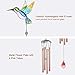 PROMISE YO Hummingbird Wind Chimes, Outdoor Stained Glass Windchimes Indoor Colorful Hummingbird Suncatcher Wind Chimes for Window, Home, Garden, Yard, Patio, Lawn Decoration (Hummingbird Pink Tube)