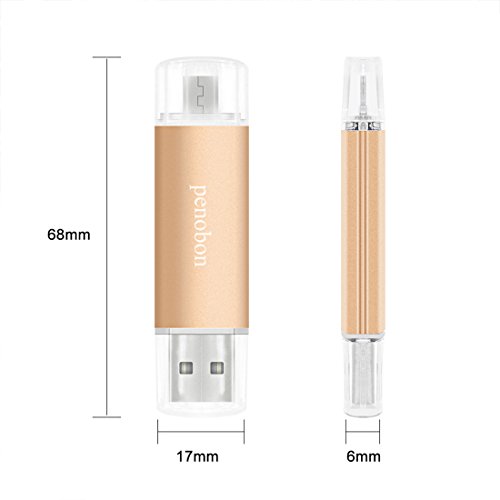 Penobon USB Memory Sticks For Computers Android Flash Drive 32 GB USB Flash Drives Metal USB Thumb Drives Colorful USB Stick Pen Drive 32 GB Water&Shcok Resistant Frosted Champagne Gold - Thumbnail 6