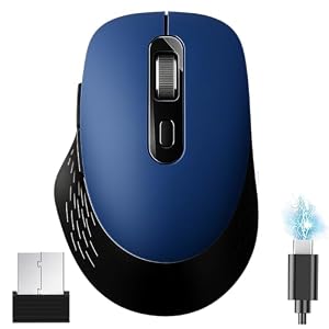 ワイヤレスマウス bluetooth 5.2 + 2.4GHz 無線 静音 Type-C充電式 小型 戻る/進むボタン搭載 6ボタン
