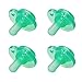 Nookums Pacifier 4 Pack - Orthodontic Single Piece Design - 100% Medical Grade Silicone - BPA Free, Latex Free, Phthalate Free - Paci-Plushies Pacifier Replacement (Green)