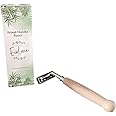 EcoLuxe Bamboo Razor I Reusable Wooden Handle Razor | Replaceable Double Blades | Manual Razor For Women & Men with Strong Stainless Steel Frame I Plastic Free Plastic free