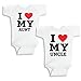 Baby Bodysuits I Love Daddy Mom Unisex Short Sleeve 100% Cotton Undershirt Gift Newborn Friend(DM-L)