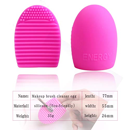 ENERGY Makeup Brush Cleaner 1PC Silicone Makeup Washing Brush Cleaner Egg Scrubber Tool Cosmetic Clean Tool(Magenta) - Thumbnail 4