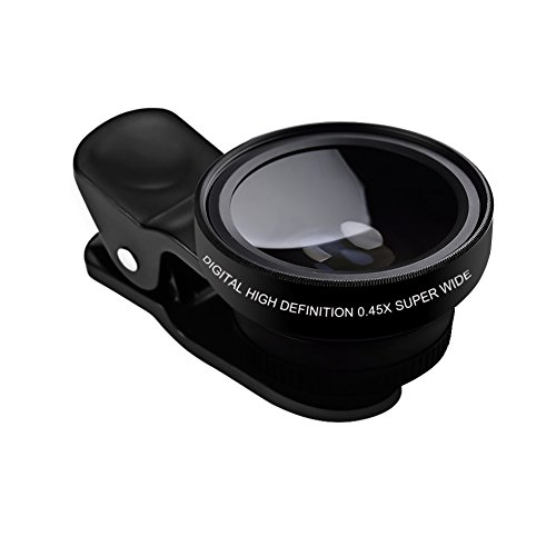 SEREE Wide Angle Macro Lens 0.45X 2-in-1 For Camcorder Camera Lens Kit Clip On Phone