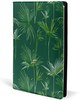 Tropical Palm Leaves Exotic Book Covers Leather School Office Notebook Textbooks Paperback Hardcove A5 5.8" x 8.7" for Girls Boys