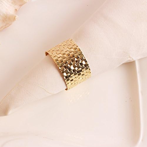 HomeProMart Napkin Rings - Set of 6 Exquisitely Crafted Designer Napkin Rings For Home, Wedding or Holiday parties (Gold matted)