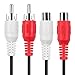 TNP RCA Extension Cable (25 Feet) 2RCA Audio Extender Adapter Cord Wire Coupler Male to Female Dual Red/White Connector Jack Plug Extend Video Audio 2 Channel Stereo (Right and Left)