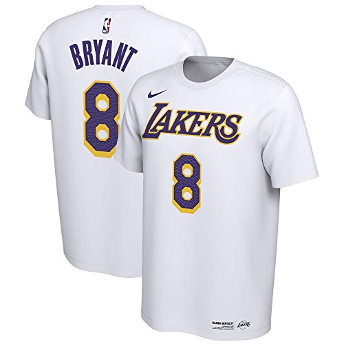 OuterStuff Kobe Bryant Los Angeles Lakers #8 Youth Mamba Day Name & Number T-Shirt White (Youth Large 14/16)