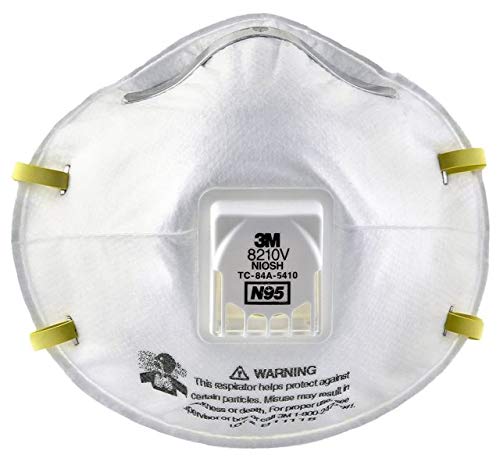 3M Particulate Respirator 8210V, N95 Respiratory Protection (10 Each Per Box) (Case of 80)