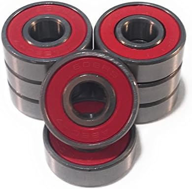 Skateboard Bearings by Kaiju Enterprises - ABEC-7 Double-Shielded High-Speed Precision + 8-Piece Set