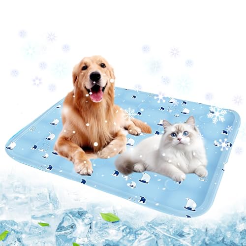 Dog Cooling Mat Medium,Scratch-resistant Durable Pet Cool Mat,Foldable Durable Water Filled Model Cooling Mats,Non-Toxic Gel Self Cooling Pad for Dogs Cats,Great Pets Cool in Hot Summer(50 x 60 cm)