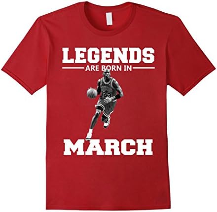 Mens Michael Shirt Jordan Legends Are Born In March 2XL Cranberry