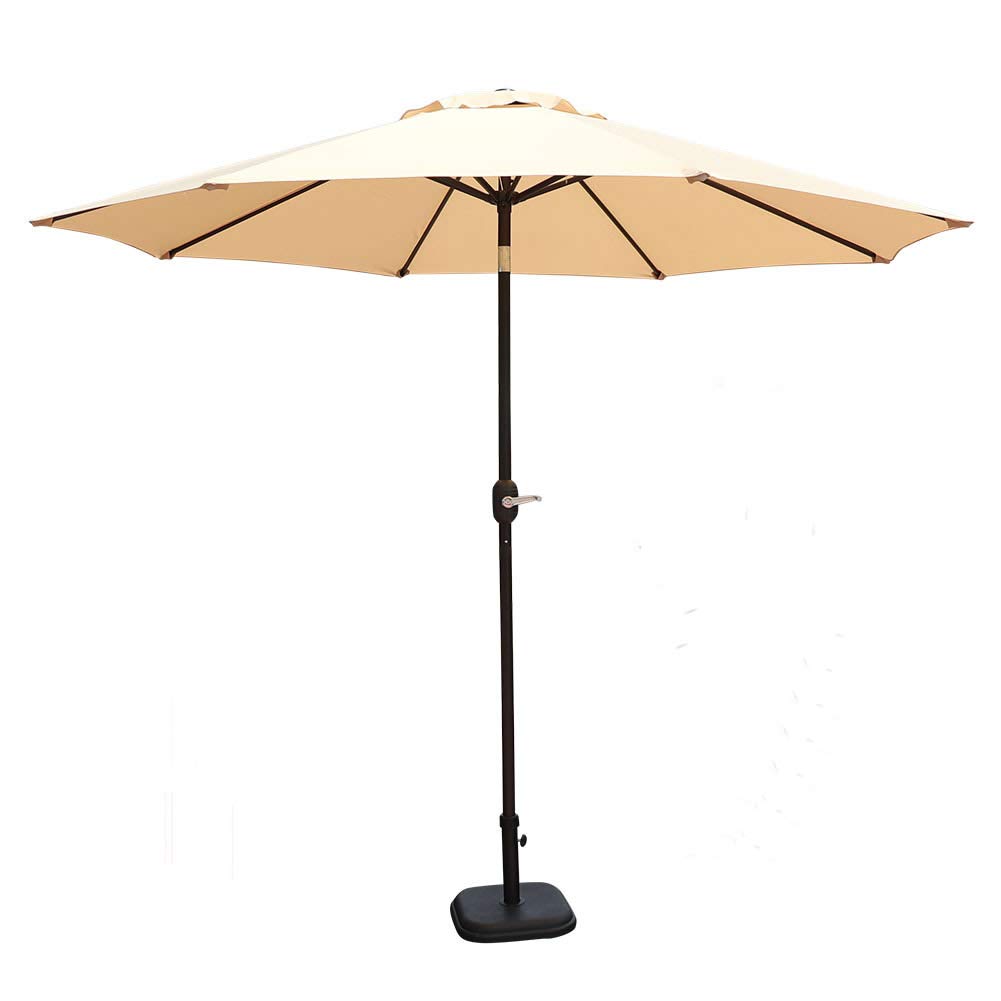 Goldsun Patio 9 Feet Market Outdoor Aluminum Table Patio Umbrella With Push Button Tilt And Crank Beige Buy Online In Suriname At Desertcart