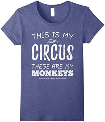 Womens This Is My Circus These Are My Monkeys Funny T-shirt XL Heather Blue