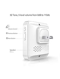 Receptor inalámbrico para cuidador, sistema de ayuda de alerta de enfermería 1PlusOne para el hogar personal; timbre de puerta inalámbrico; receptor de enchufe de más de 250 pies; botón portátil., 110.00 volts