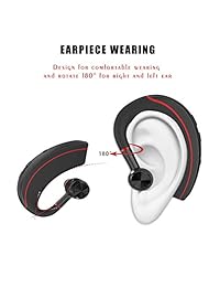 Bluetooth Headset Wireless Business Bluetooth V4.2 Earpiece Ultralight HD Headphones Hands-  Earphones with Noise Cancellation Microphone Wide Compatible with Cell Phones for Office Work Out Truck