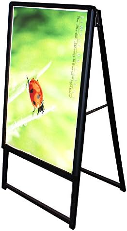 Illuminate A-frame Sidewalk Sign 23" x 33" - Centch LED Portable Advertising Display Stand Restaurant Menu Board Snap Aluminum Framed for Store Poster Sandwich Board Signage Single Sided Black