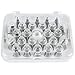 Ateco 29 Piece Cake Decorating Set, Includes 26 Stainless Steel Tubes, 1 Standard Coupler, 2 Flower Nails in Hinged Storage Box