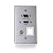 C2G/Cables to Go 39705 HDMI, VGA, 3.5MM Audio Pass Through Single Gang Wall Plate with One Keystone, Aluminum