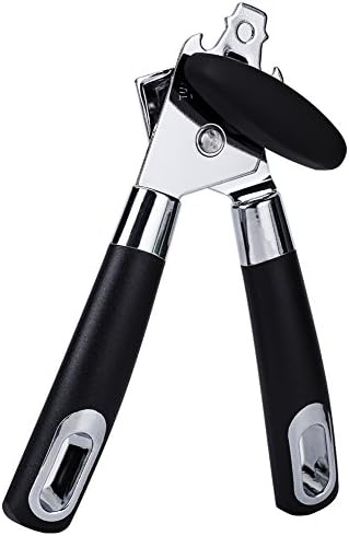 Letrue Smooth Edge Manual Can Opener, Heavy Duty Stainless Steel Blade with Easy Turn Knob, Ergonomic Grips Handles, Built in Bottle Opener, Safe &amp; Efficient Opening Cans of All Sizes