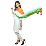 Banjara India Women's Soft Chiffon Solid Tricolor Dupatta – Super Tiranga