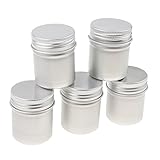 MagiDeal 5 PCS Aluminum Cans Pots Screw Lids Cream