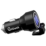 Car Charger, CHGeek 36W 4.8A Rapid Dual USB Car Charger 3 in 1 Metal Car Power Adapter with Emergency Escape Hammer Cutter for iPhone 7 6S 6 Plus 5S, Samsung Galaxy,LG G5,HTC,Nexus 5X 6P,iPad -Black
