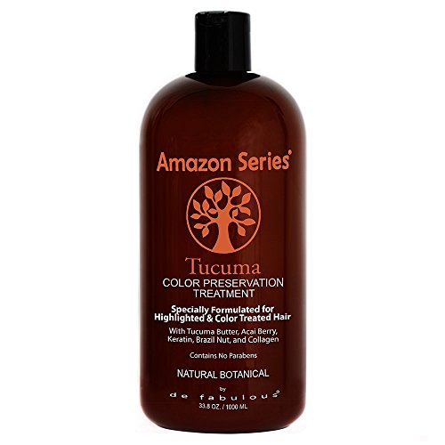 Amazon Series Tucuma Color Preservation Treatment (specially formulated for highlighted and color treated hair) with Tucuma Butter, Açaí Berry, Keratin, Brazilian Nut and Collagen (33.8 fl oz)