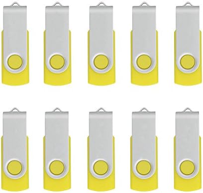 areFlash 10Pcs USB 2.0 Flash Drive Memory Stick Fold Storage New Design Easy to Carry (8GB, Yellow)