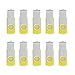 10Pcs USB 2.0 Flash Drive Memory Stick Fold Storage New Design Easy to Carry (4GB, Yellow)