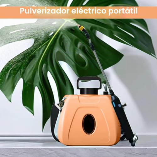 Viitech 8L Battery Pressure Sprayer, Powerful Electric Sprayer with 3 Mist Nozzles, Garden Sprayer with Rechargeable Handle and Adjustable Shoulder Strap (Orange)