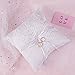 LaRibbons Wedding Lace Ring Pillow - Bridal Wedding Ceramony Pocket Ring Pillow Cushion Bearer with Ribbons - 8 inch x 8 inch