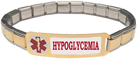 Charmed CreationsHypoglycemia Hypoglycemic Medical Alert Stainless Steel 9mm Italian Charm Starter Bracelet