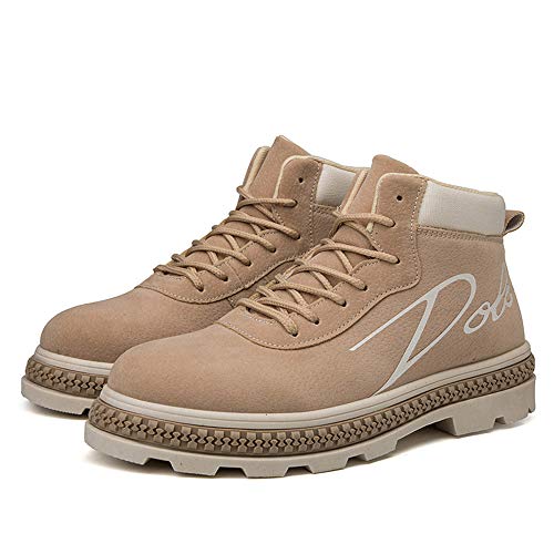 kaifongfu Men Boots,High-Cut Adult Walking Footwear Sneakers Shoes(Khaki,40)