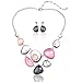 TAGOO Cute Pink Jewelry Set for Women and Girls Pendant Necklace Drop Earrings Resin Crystal Rhinestone Party&Wedding&Daily