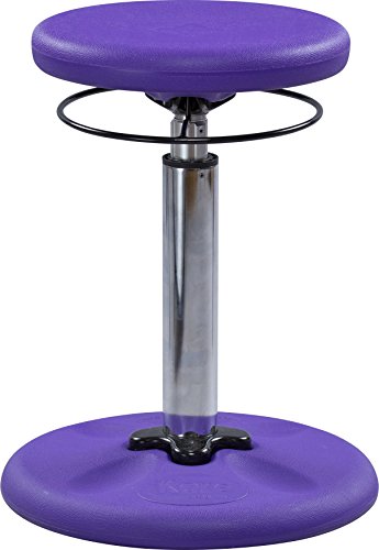 Kore Patented ADJUSTABLE height Wobble Chair, Active Sitting for Children, Kids, Teens: Better than a Balance Ball, Works with a standing desk, Adjusts from 15.5 to 21.5 inches, in Purple