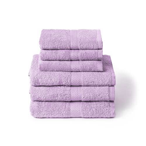 Caleffi Lot de 6 Serviettes de Bain avec invité - 100% Coton Doux et Ultra Absorbant - Douche, Visage et hospitalité