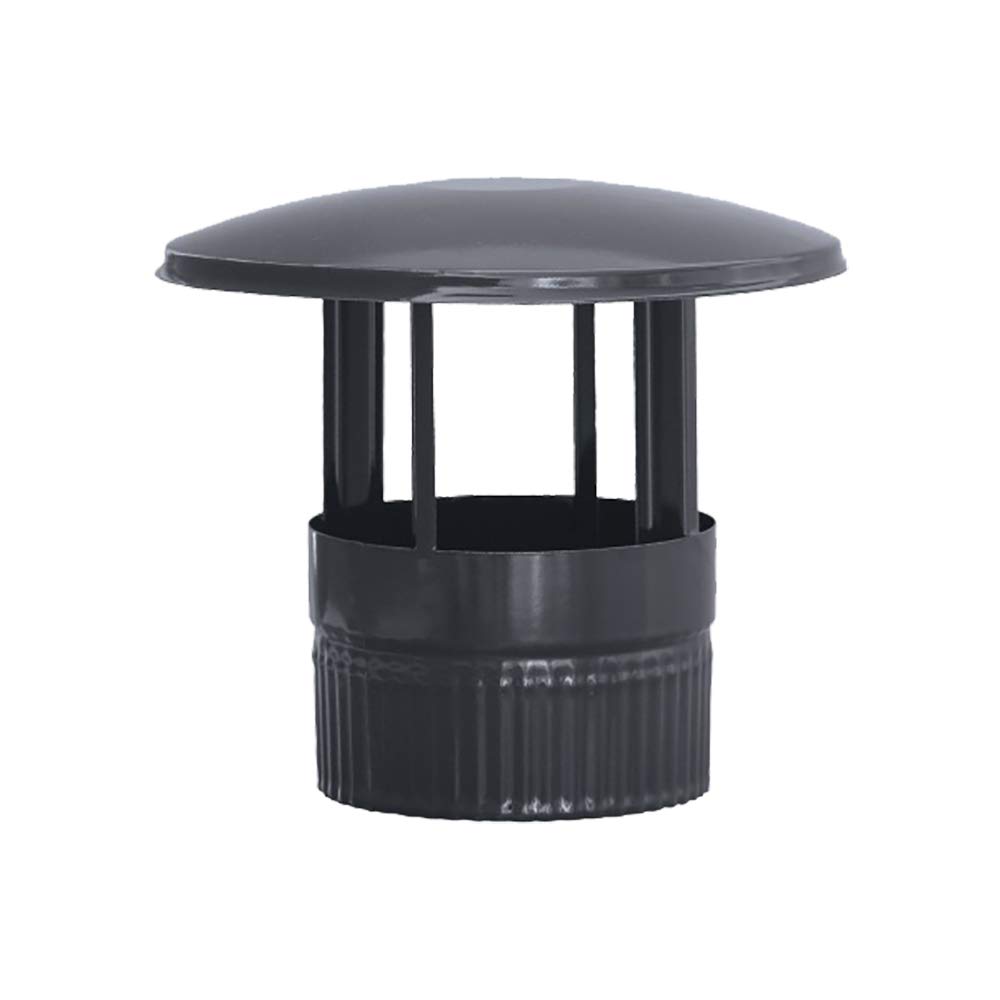 S&M 485268 Hat in Vitrified Black 900°C-Ø150mm-Rosette for Stoves and Fireplaces