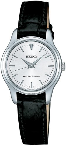 SPIRIT(スピリット) Seiko Selection Women's Quartz Pair, Silver/White/Band: Black (Cow Leather), watch