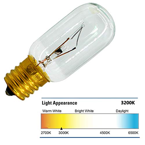 6 Pack E17 40W Microwave Bulb,T8 Tubular High Temp Resistance Incandescent Light Bulb for or Most Ge and Whirlpool Microwave Oven
