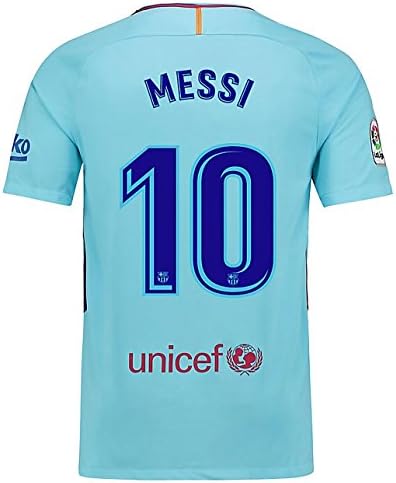 Qunist 2017-2018 Season Barcelona Messi 10 Away Soccer Jersey Mens Color Blue Size S