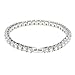 AOVR Hot Hip Hop CUBAN LINK CZ CRYSTAL Gold Silver Plated 5.5mm Fully Iced-Out Chain Bracelet (Platinum)