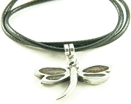 Orgone Energy Small Dragonfly Pendant Necklace in Carnelian with Vegan (Faux) Leather Cord (22)