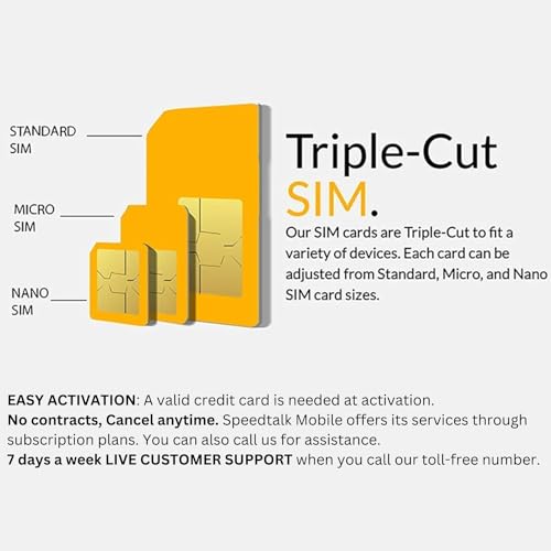 SpeedTalk Mobile $5 Preloaded SIM Card Kit for Kids Smart Watch GPS & Activity Tracking | 3 in 1 Simcard - Standard, Micro, Nano | Children GSM 5G 4G LTE Smartwatches Wearables | 30 Days Service Plan