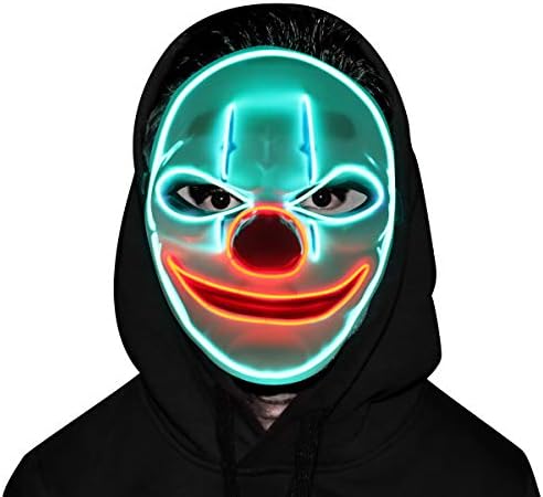 LED Mask - Halloween Purge Masks Safe EL Wire/3 Modes - Glowing Creepy Mask