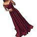 Dressylady Women's A Line Off The Shoulder Long Prom Evening Dress 12 Burgundy