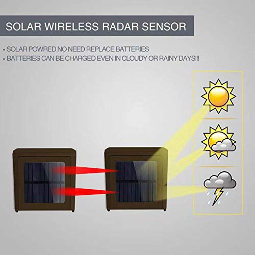 2 Hosmart+Rechargable+Driveway+Weatherproof+Batteries