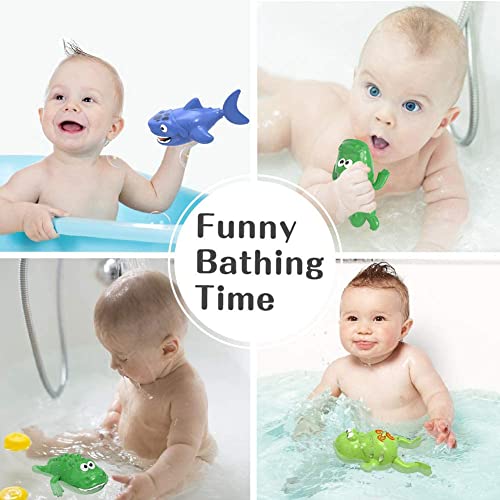 IKAYAA Tub Toys, Baby Bath Toys, Wind Up Pool Bathroom Baby Toy 3PCS, Animal Sprinkler Bathtub